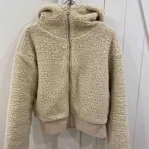 Aerie Offline Sherpa Cropped Hoodie